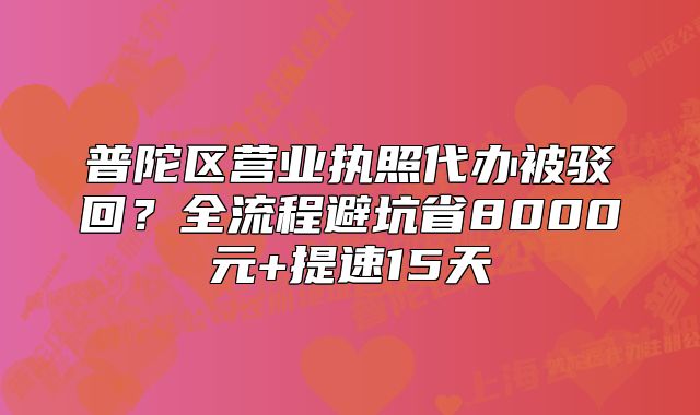 普陀区营业执照代办被驳回？全流程避坑省8000元