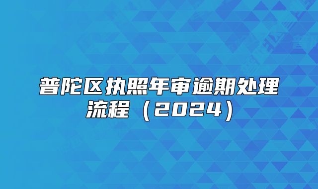 普陀区执照年审逾期处理流程（2024）
