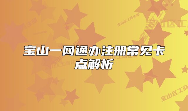 宝山一网通办注册常见卡点解析