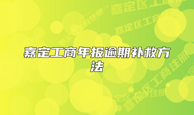 嘉定工商年报逾期补救方法