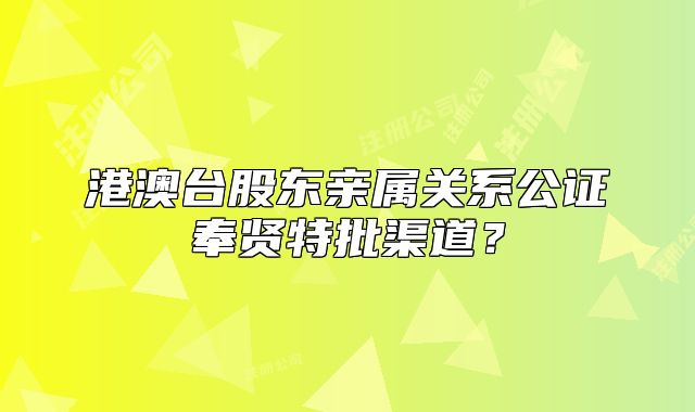 港澳台股东亲属关系公证奉贤特批渠道?