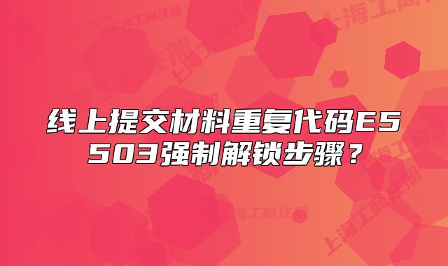 线上提交材料重复代码E5503强制解锁步骤？