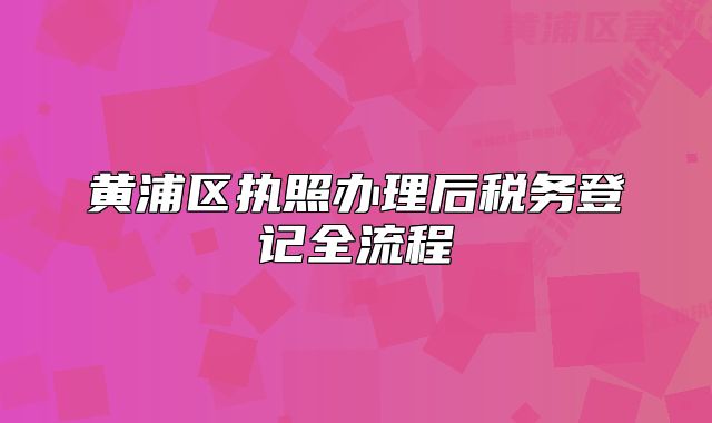 黄浦区执照办理后税务登记全流程
