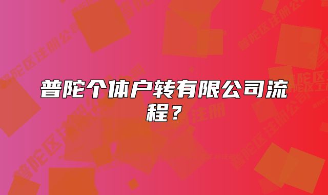 普陀个体户转有限公司流程?