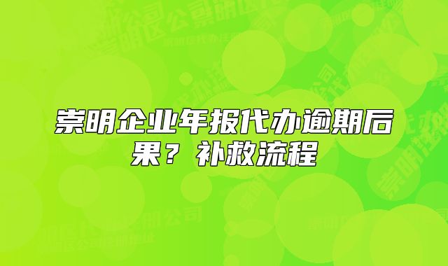 崇明企业年报代办逾期后果？补救流程