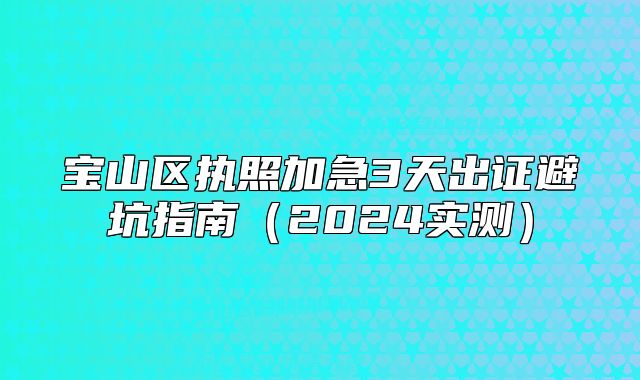 宝山区执照加急3天出证避坑指南(2024实测)