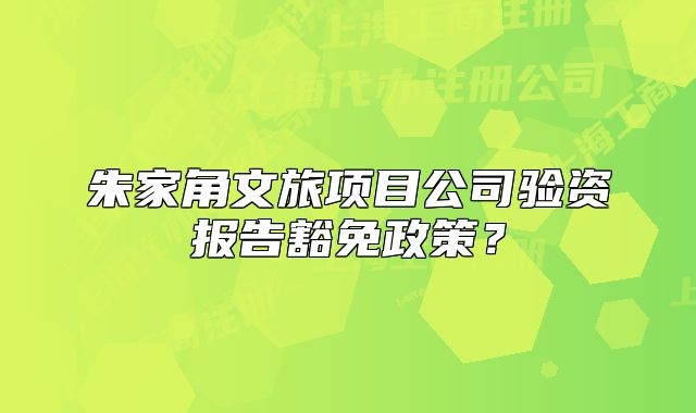 朱家角文旅项目公司验资报告豁免政策？