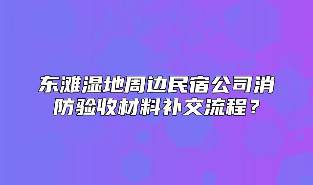 东滩湿地周边民宿公司消防验收材料补交流程?