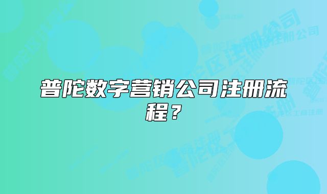 普陀数字营销公司注册流程？
