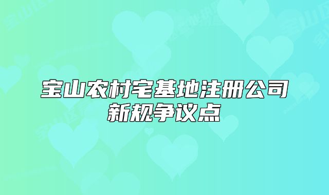 宝山农村宅基地注册公司新规争议点