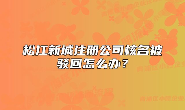 松江新城注册公司核名被驳回怎么办?