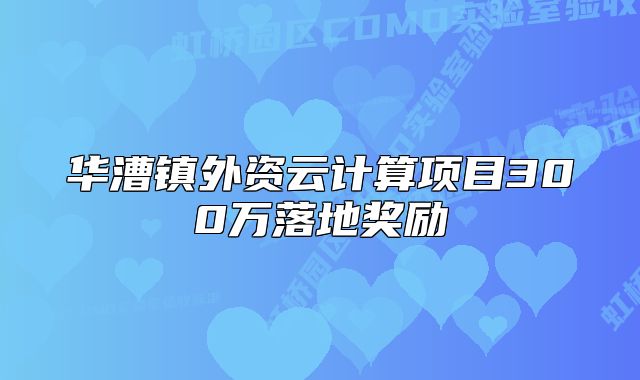 华漕镇外资云计算项目300万落地奖励