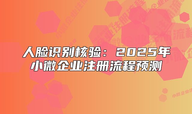 人脸识别核验:2025年小微企业注册流程预测
