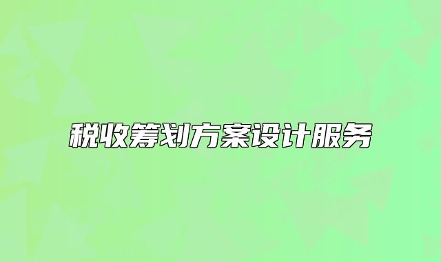 税收筹划方案设计服务