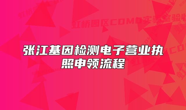张江基因检测电子营业执照申领流程