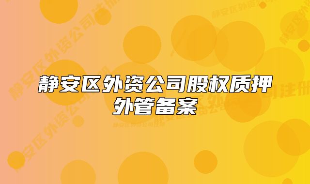 静安区外资公司股权质押外管备案