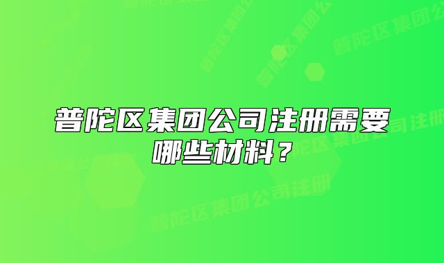 普陀区集团公司注册需要哪些材料？