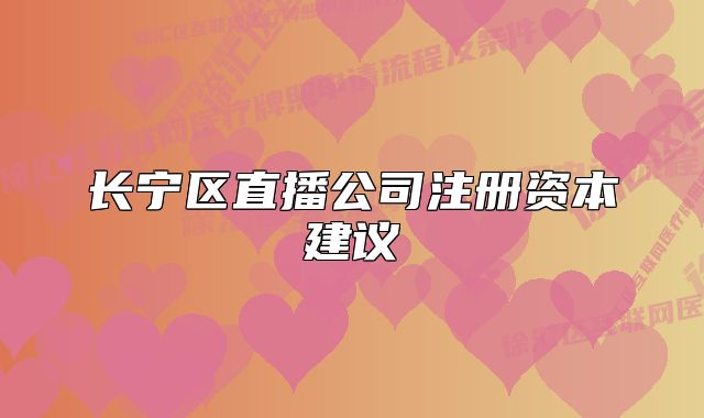 长宁区直播公司注册资本建议