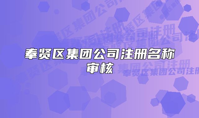奉贤区集团公司注册名称审核