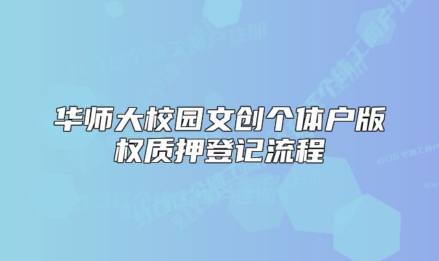 华师大校园文创个体户版权质押登记流程