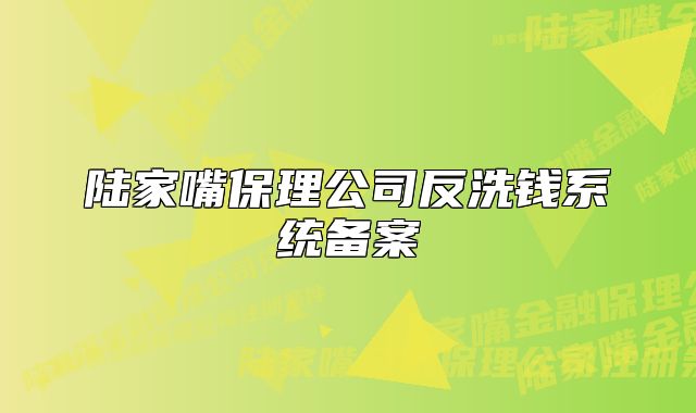 陆家嘴保理公司反洗钱系统备案