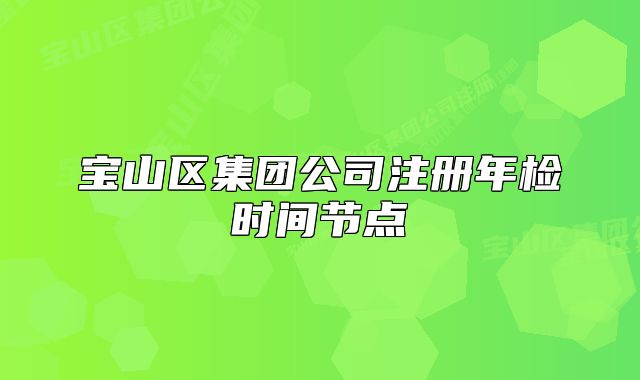 宝山区集团公司注册年检时间节点