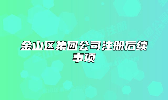 金山区集团公司注册后续事项