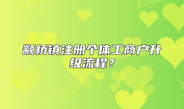 颛桥镇注册个体工商户升级流程？