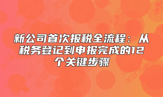 新公司首次报税全流程：从税务登记到申报完成的12个关键步骤