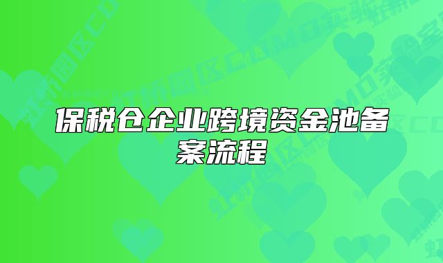 保税仓企业跨境资金池备案流程