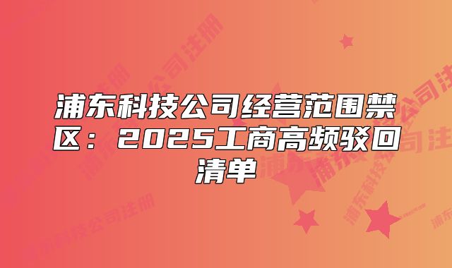 浦东科技公司经营范围禁区:2025工商高频驳回清单