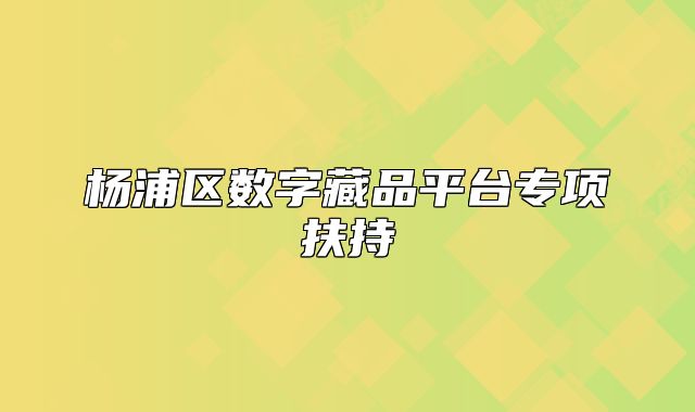 杨浦区数字藏品平台专项扶持