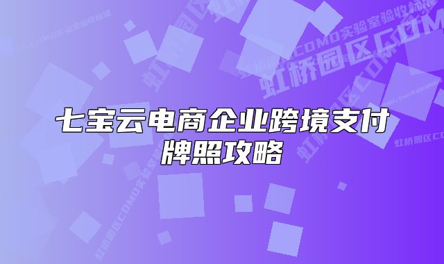 七宝云电商企业跨境支付牌照攻略