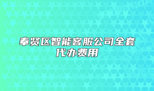 奉贤区智能客服公司全套代办费用