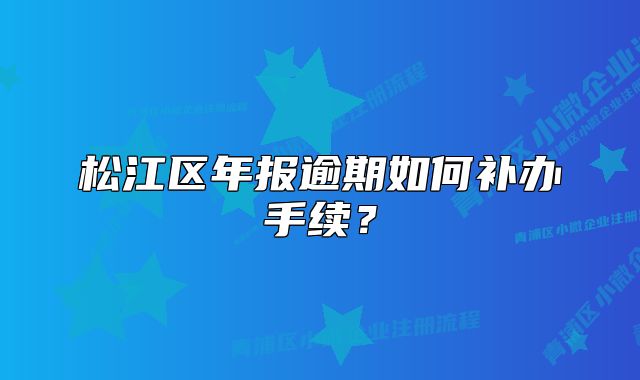 松江区年报逾期如何补办手续？