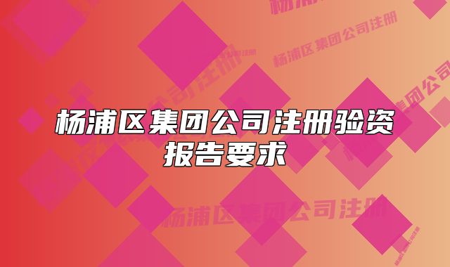 杨浦区集团公司注册验资报告要求