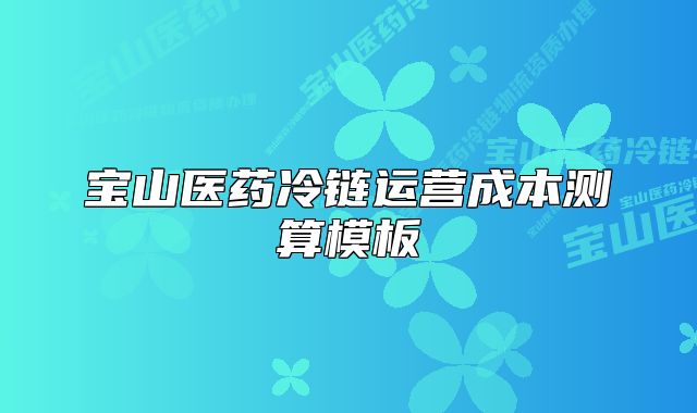 宝山医药冷链运营成本测算模板