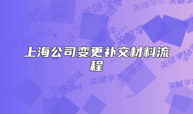 上海公司变更补交材料流程