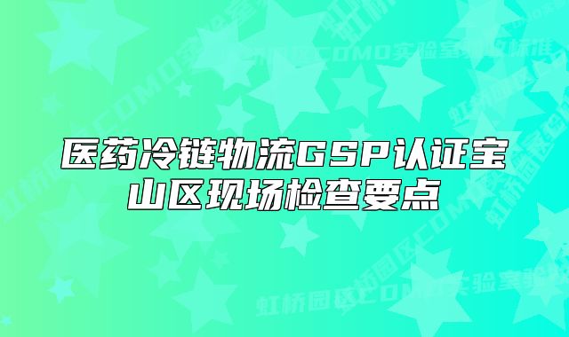 医药冷链物流GSP认证宝山区现场检查要点