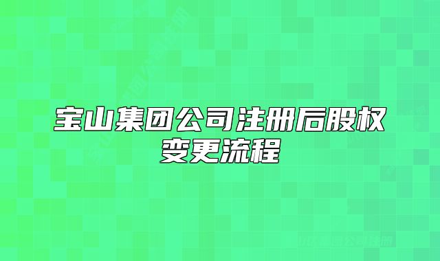 宝山集团公司注册后股权变更流程