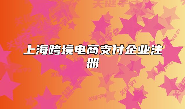 上海跨境电商支付企业注册