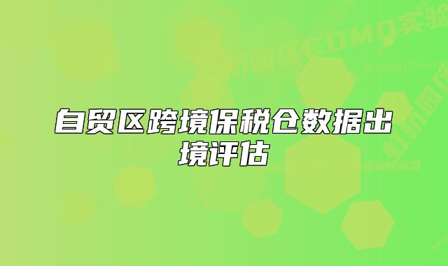 自贸区跨境保税仓数据出境评估