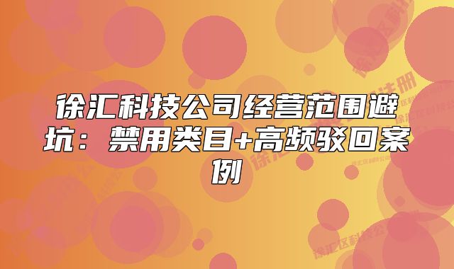 徐汇科技公司经营范围避坑：禁用类目+高频驳回案例