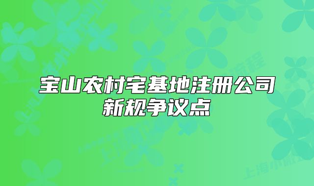 宝山农村宅基地注册公司新规争议点