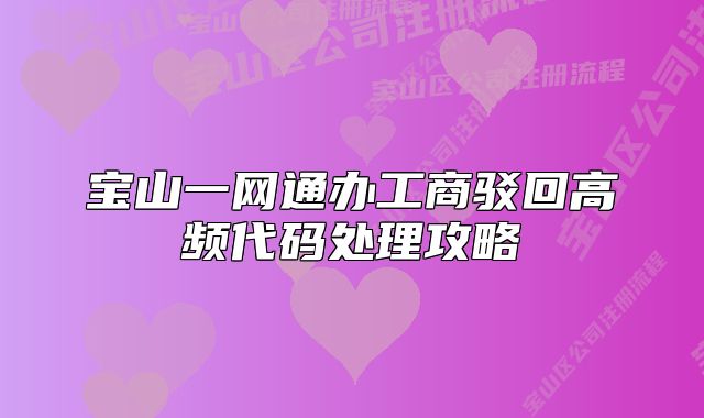 宝山一网通办工商驳回高频代码处理攻略