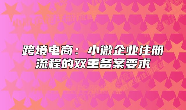 跨境电商：小微企业注册流程的双重备案要求