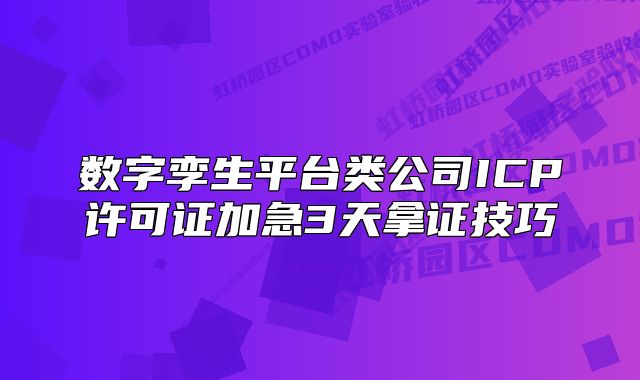 数字孪生平台类公司ICP许可证加急3天拿证技巧