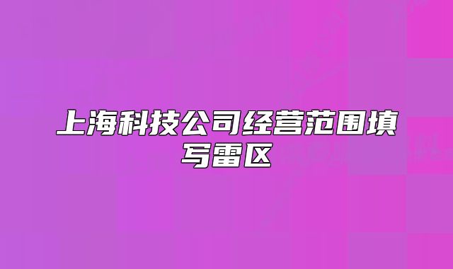 上海科技公司经营范围填写雷区