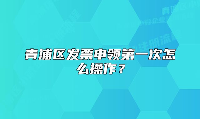 青浦区发票申领第一次怎么操作？