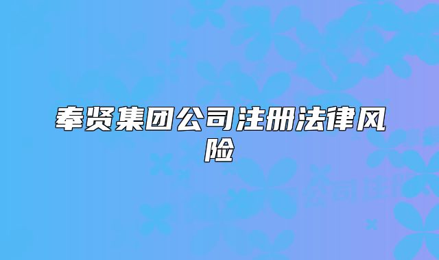 奉贤集团公司注册法律风险